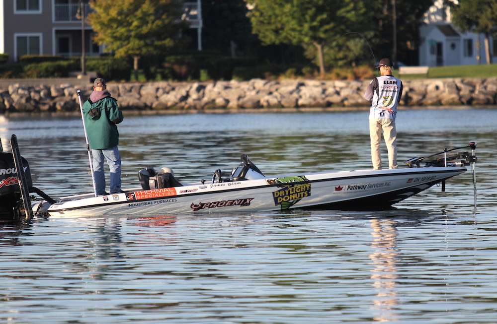 Several anglers elect to stay close to the ramp despite the better weather on the final day of the Toyota Angler of the Year Championship. Turns out to be a productive move for several anglers.
