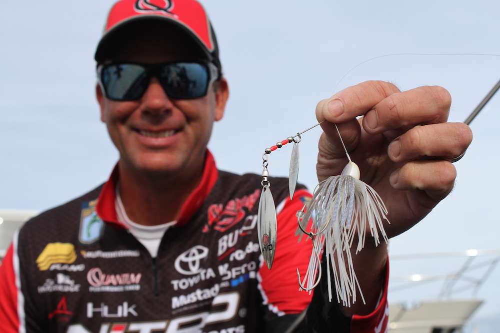 Kevin VanDam likes to throw a KVD Strike King finesse Â½ ounce double willow leaf spinnerbait.