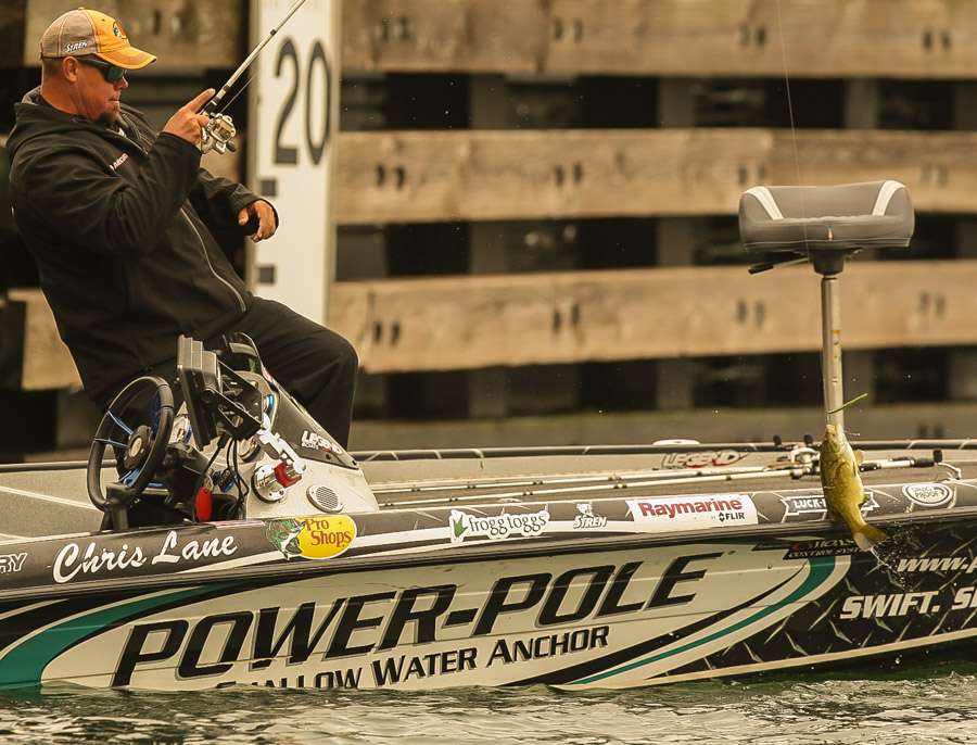 Chris Lane hoists this keeper over his PowerPole rig.