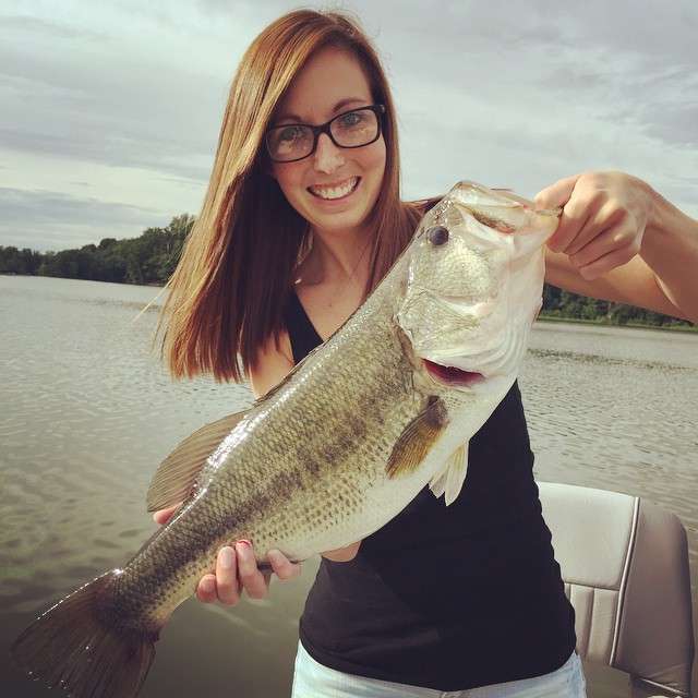 âMy big bass, caught at Mogadore Reservoir.â Submitted by Erin