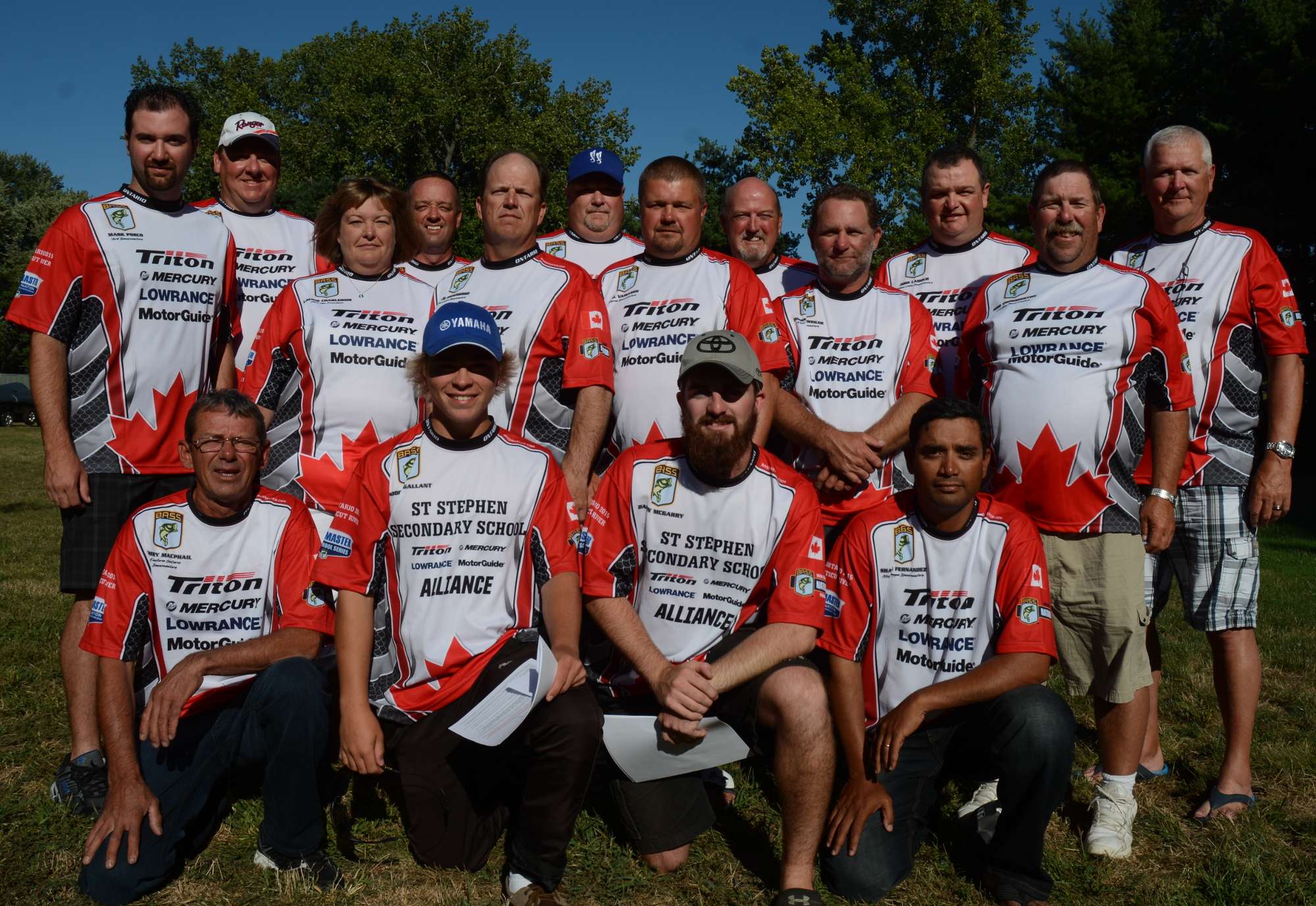 <p><strong>Ontario</strong></p>
<p>Back row: Charles Sim, Patrick Campbell, Dave Spence, Frank Ramsay, John Lamour, Doug Lees</p>
<p>Middle row: Mark Porco, Laurie-Anne Charlebois, Doug Brownridge, Kal Vaisanen, Forrest Weiller, Bob Thornington</p>
<p>Front row: Larry MacPhail, Cooper Gallant, Danny McGarry, Shane Fernandez</p>
