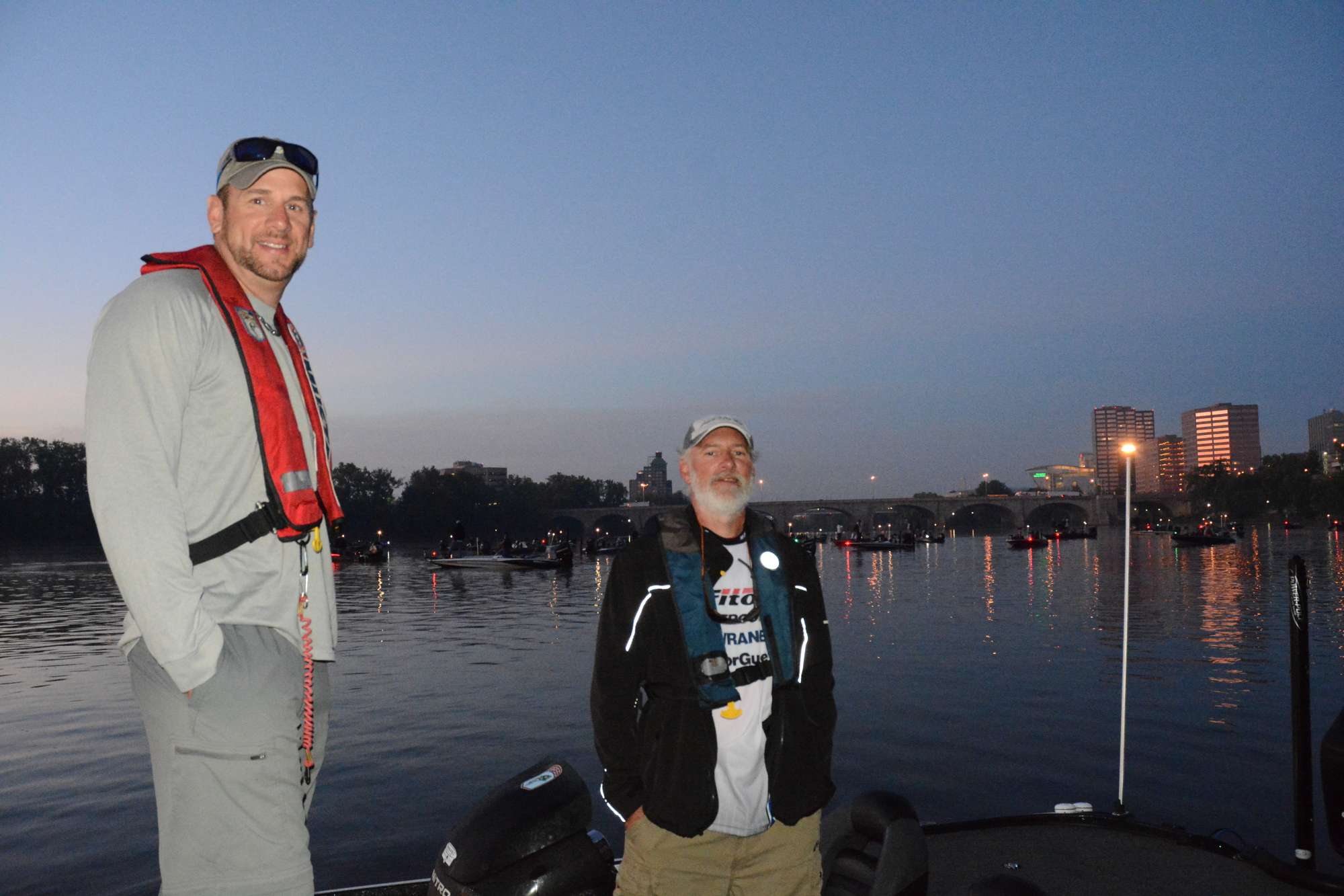 Steven Pickard of New York leads the tournament. Today, he'll be fishing with Alan Krause of Massachusetts.