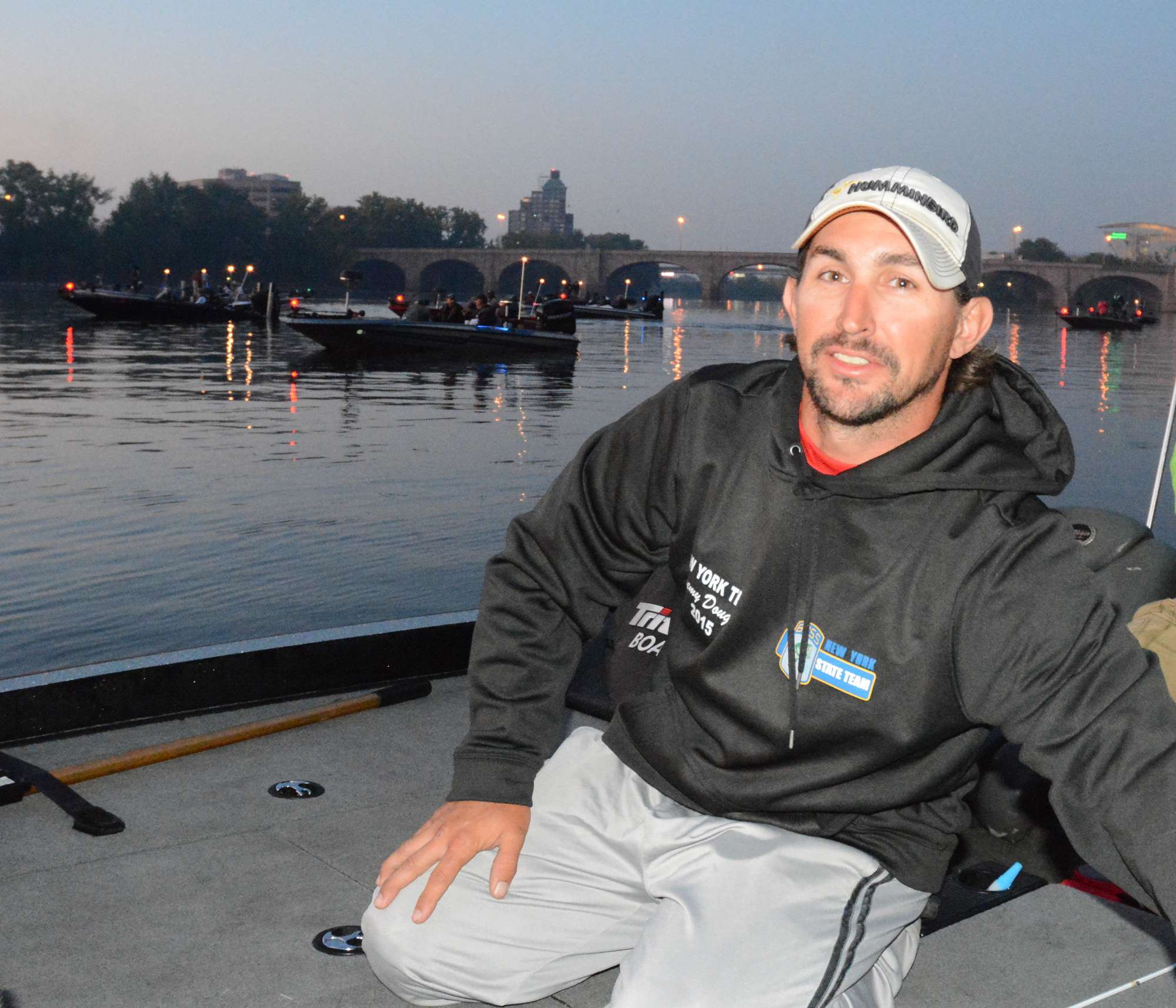 Jeremy Douglas of New York is in boat No. 5 with ...