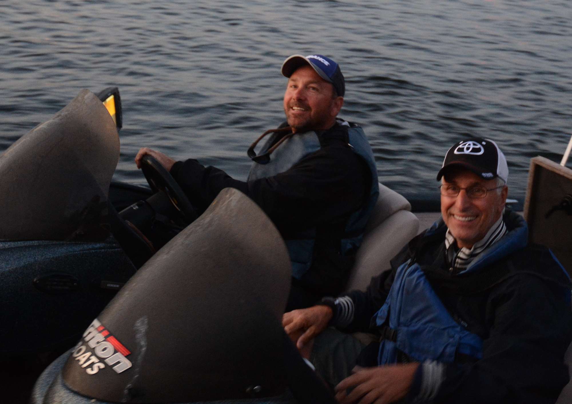 John Knowles of Connecticut drives, and Roy Costa, the Rhode Island B.A.S.S. Nation president, goes out for his first day on the water as an alternate.