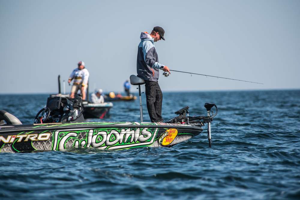 Leader Greg Hackney and second place angler Jacob Powroznik were all within sight of some of the areas JVD was fishing. âI know thereâs fish around, but it just seems so random. Theyâre not all sitting in one spot thatâs for sure!â