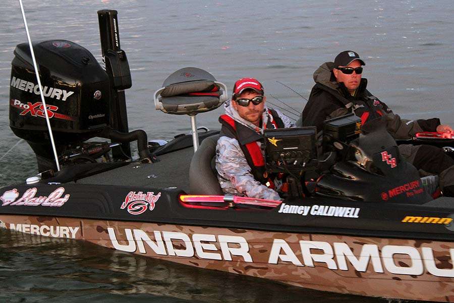 Jamey Caldwell wears his game face for a day of offshore fishing on Lake Erie. 