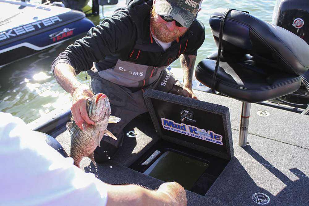 Minnesota angler Josh Douglas bags his fish.
