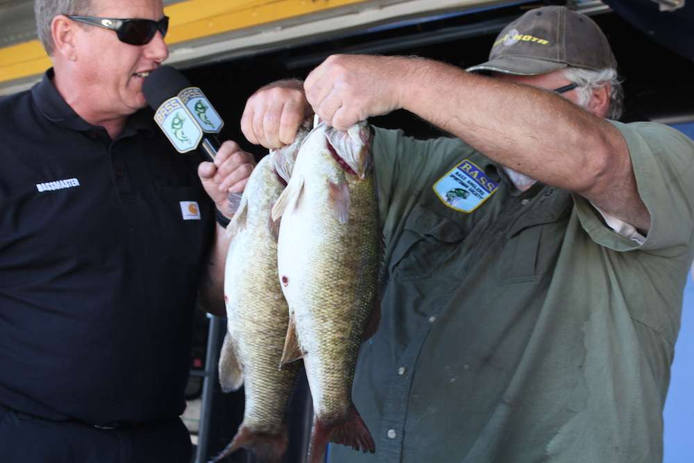 When you catch five 5-pounders, it's hard to tell which to weigh for Carhartt Big Bass. 