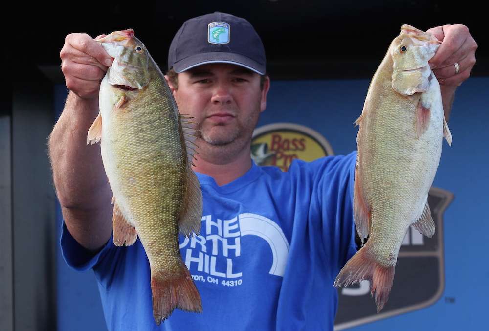 while his co-angler weighs in. 	Shane Carlton finishes 5th with 35-0. 