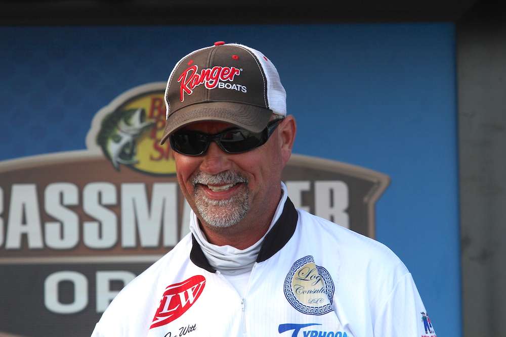 Like the rest of the anglers, Witt is happy to be on solid, dry land. 