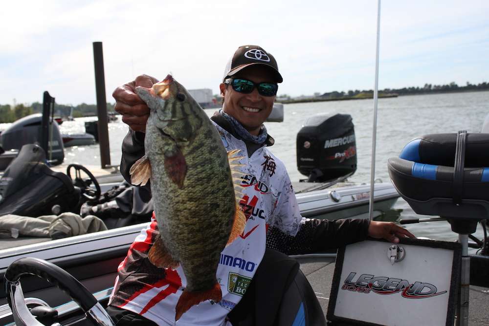 Stephen Mui shows off a nice one from his Day 2 on the water. He ended the final Northern Open in 33rd with 35-12 and finished 6th in the points race.