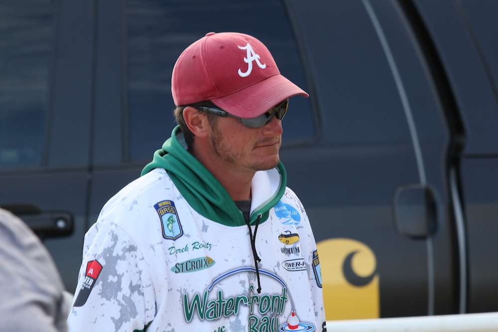 Only one angler remains on the pro side, Day 2 leader Derek Remitz. 