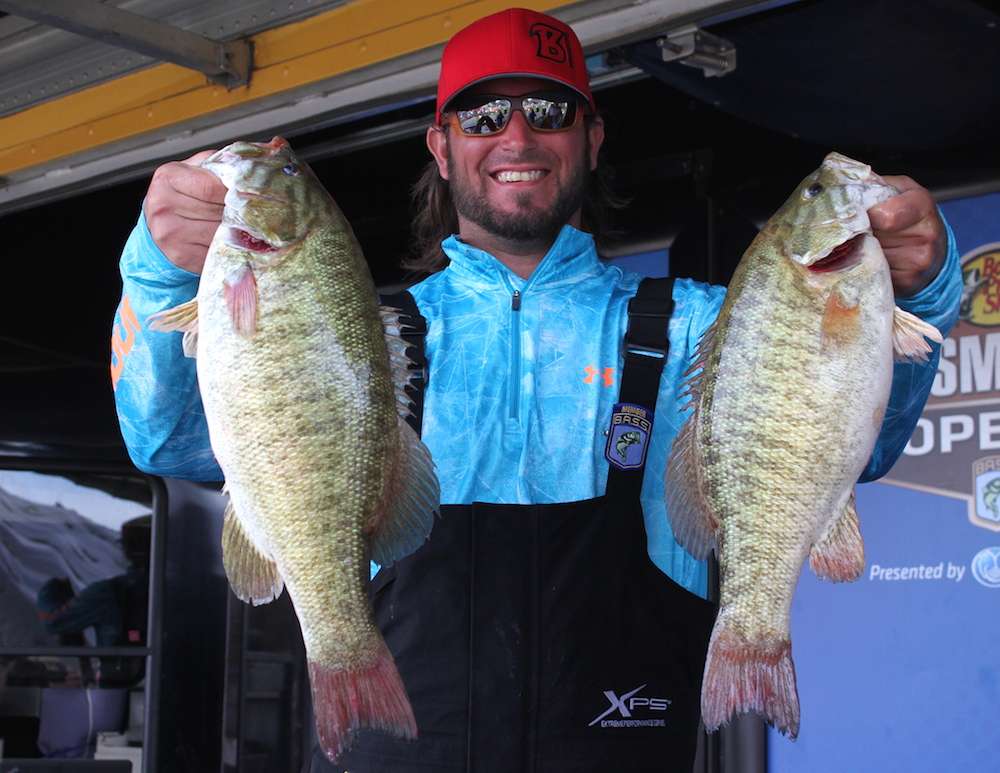 Co-angler Nick Ray boated a giant 3-fish limit of smallies worth 15-2, over a 5-pound average. Ray finished 44th with 17-10. 