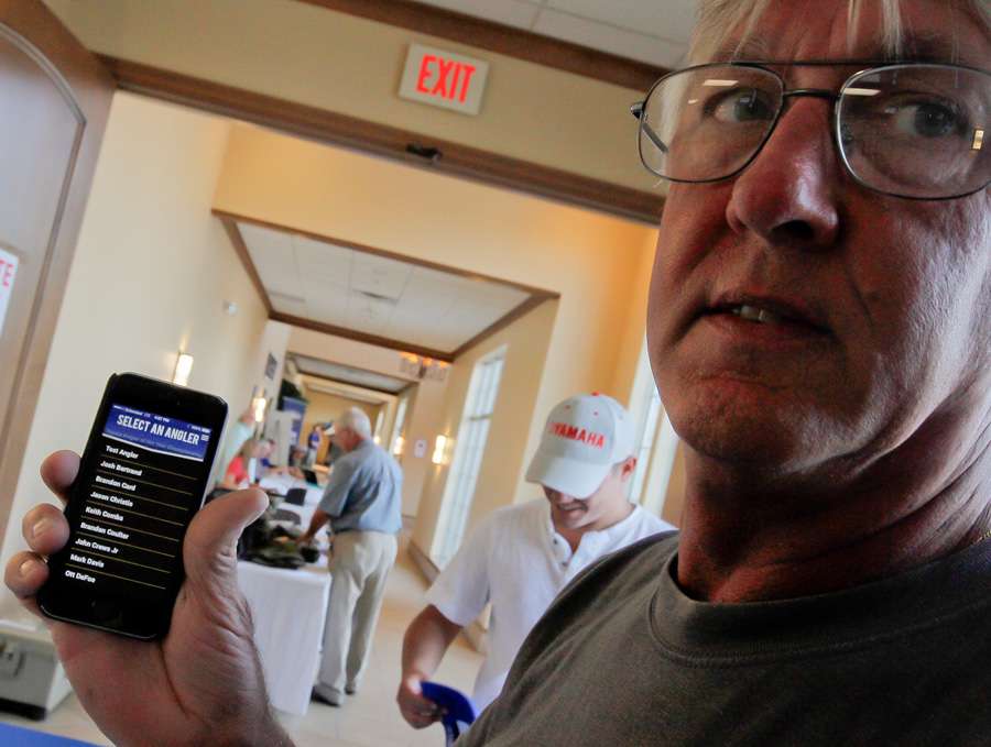 Wayne Wesley has the app properly entered on his phone and is ready to go. 