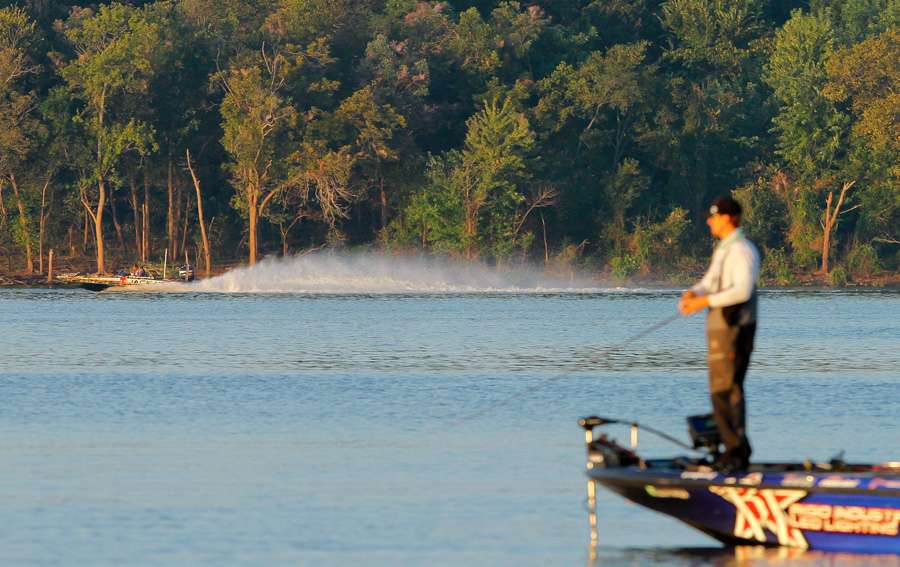 Bertrand spent a long while on one point, while other anglers began to move about early. 
