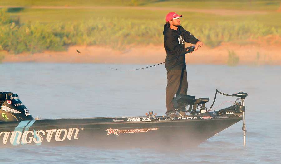 We caught up with tournament leader Stetson Blaylock of Benton, Ark., on the final day of the Bass Pro Shops Central Open #2 presented by Allstate on Fort Gibson Lake in Oklahoma. 