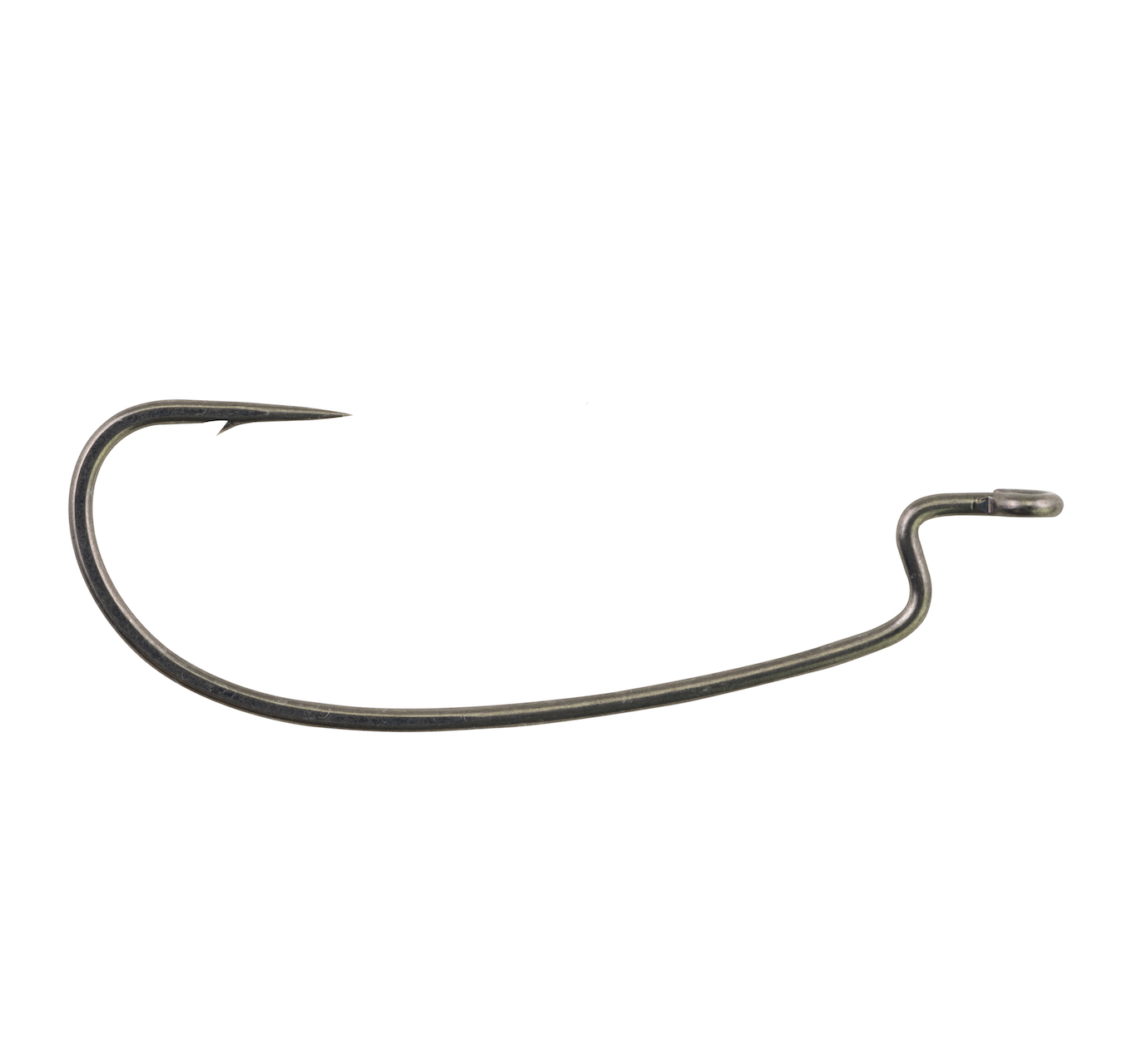 The Offset Worm hook is the standard hook shank with a round bend that is ideal for Texas-rigged worms and creatures, but the smaller sizes can be used for finesse presentations. Packages of seven in sizes 1/0 through 5/0 for $3.99.