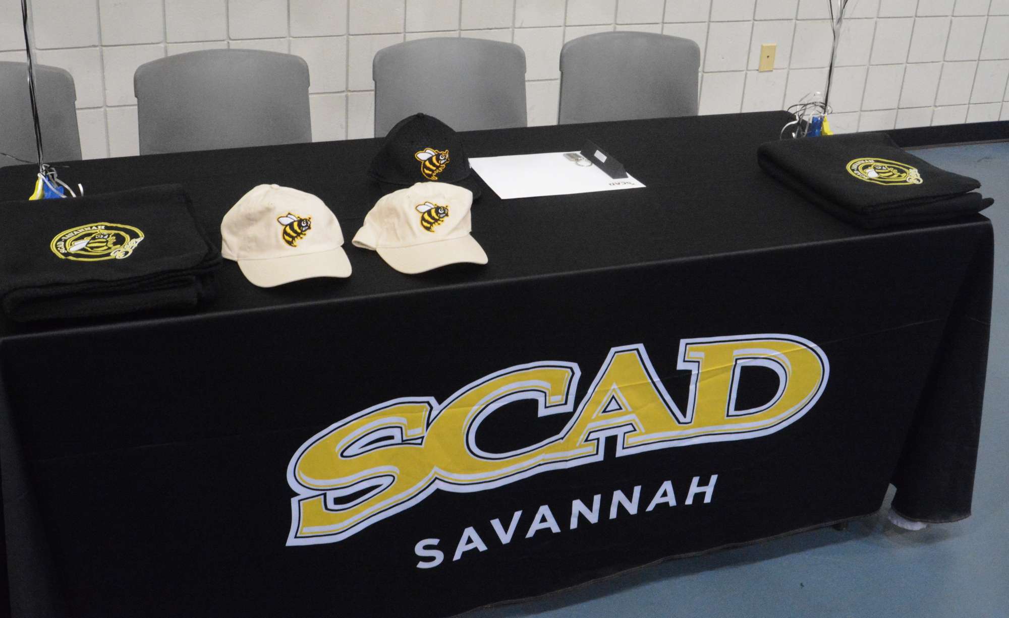 The stage is set for the SCAD Fishing Team's announcement.