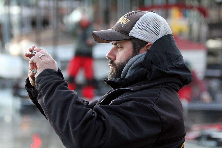 Taking photos for the Bassmaster.com live blog is a popular pastime for co-anglers. 