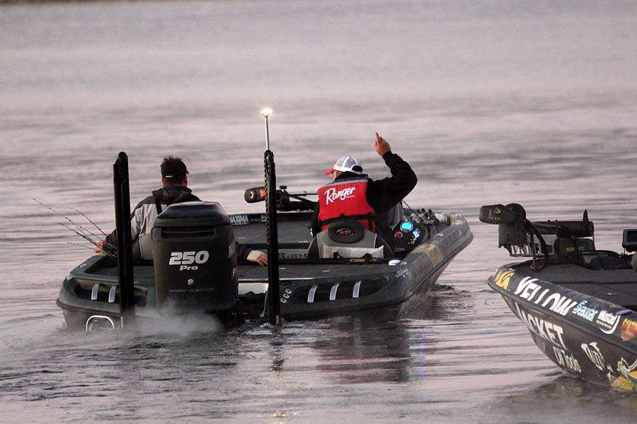 As tournament leader, Watson is the first angler to leave the marina.