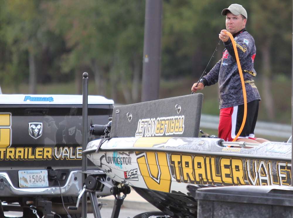 As some anglers roll through weigh-in, others ready for tomorrow. 