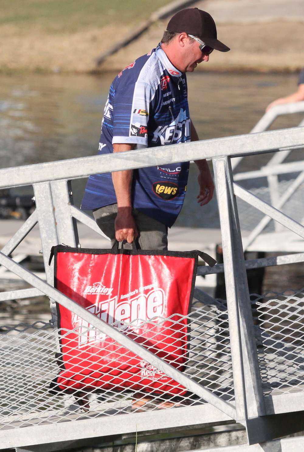 Another Elite Series hopeful, Chad Grimsby heads to the scales with a good bag in tow.