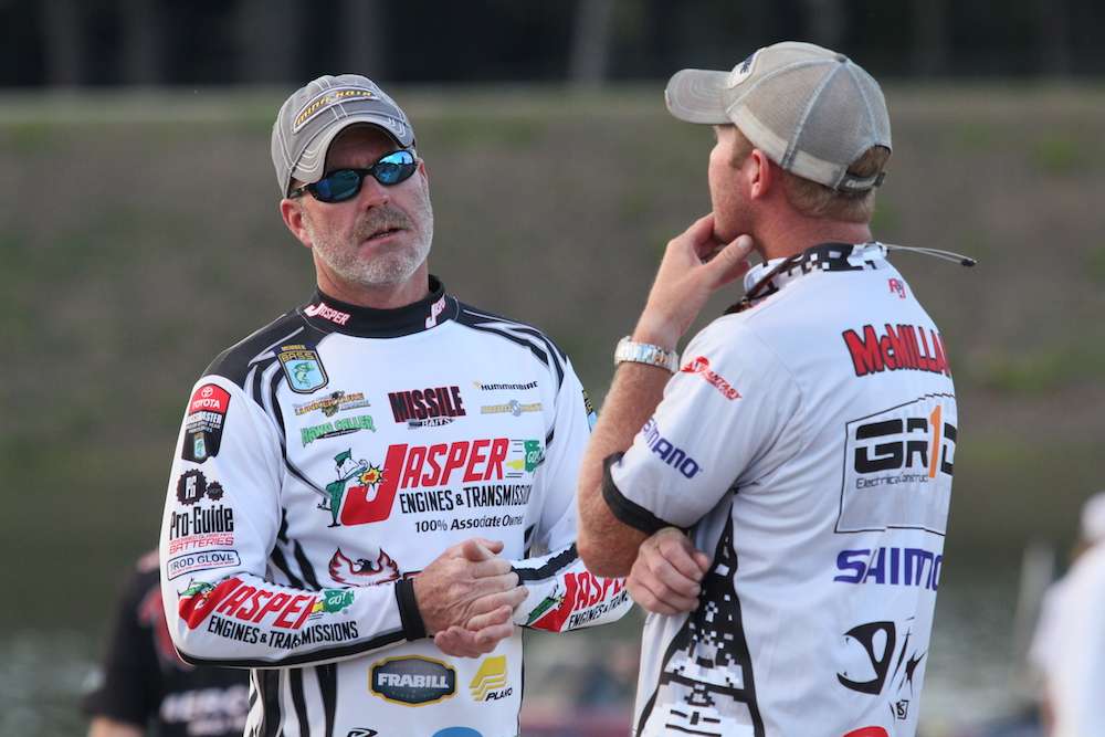 Morgenthaler sweats out the last few anglers as he sits on the bubble of the 12 cut. McMillan sits safely atop the pack with a 6-pound, 14-ounce lead. 