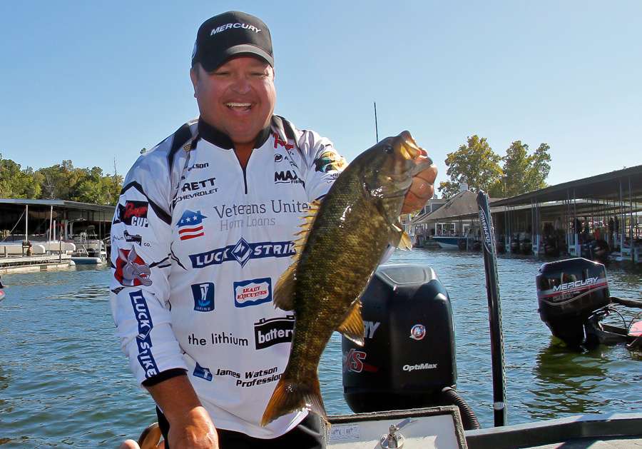 James Watson ended Day 2 with the tournament lead, with a combination of smallmouth and largemouth bass.
