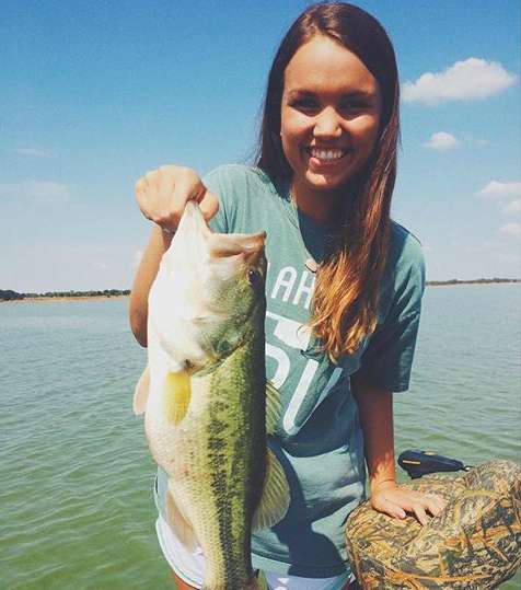 âGirls catch biggins too! This six-pound bass was caught by Bethany Flusche in Oklahoma City, OK at Lake Stanley Draper off the rip rap along the dam with a weightless lizard.â Submitted by Bethany