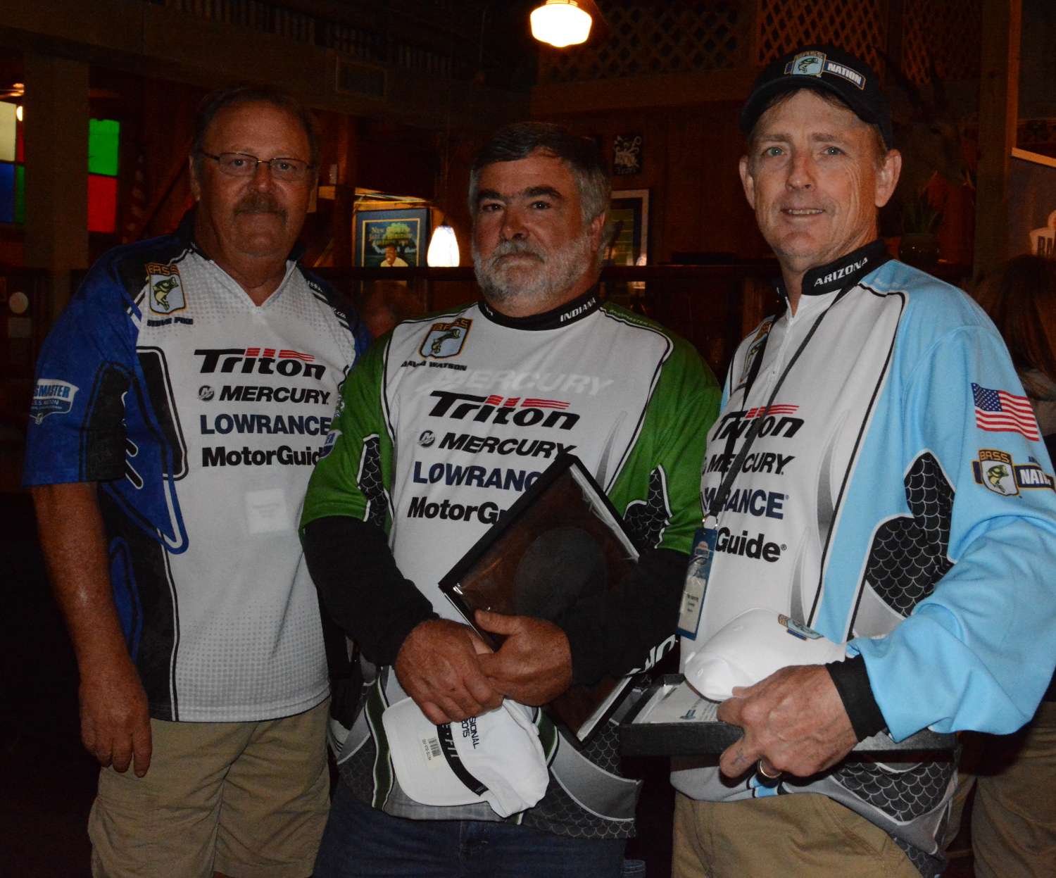This is many anglers' first time in Louisiana, and these competitors from all over the country are meeting new friends while here. From left are Steven Pike, Nevada; Dave Watson, Indiana; and Pat Hanning, Arizona.