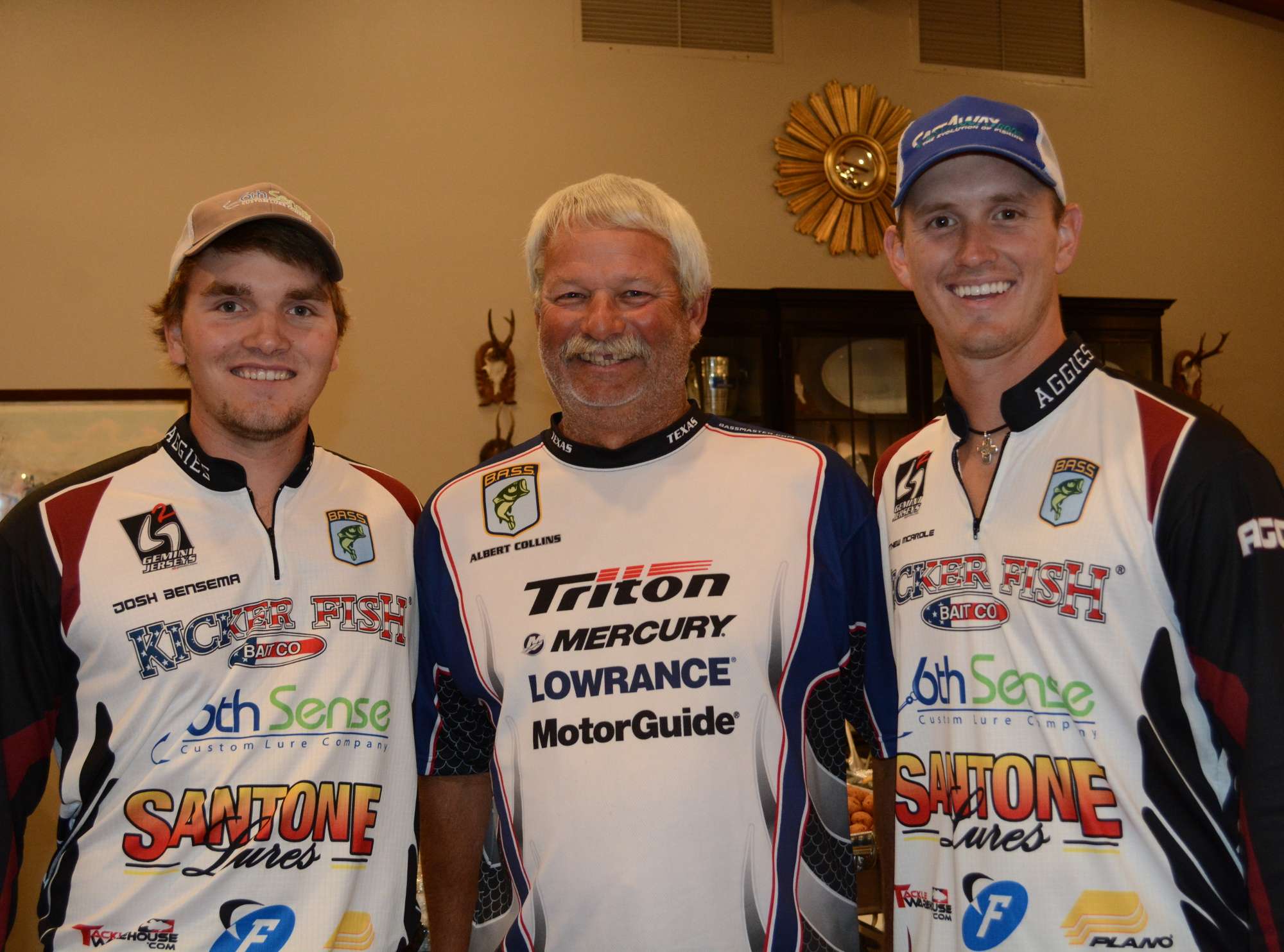 The three enjoyed their time together talking about fishing in Texas. None of them knew at the time that Collins would go on to win the championship a few days later.