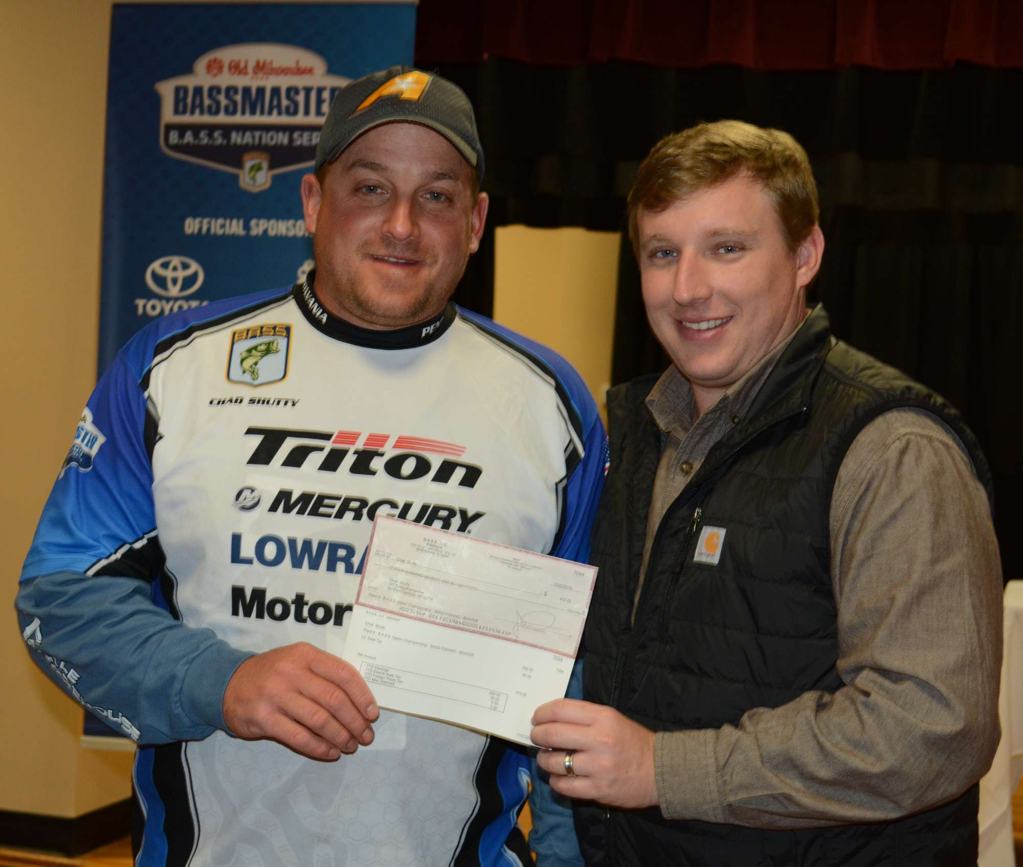 The Top 10 anglers were also honored. First up was Chad Shutty, ninth place, from Pennsylvania.