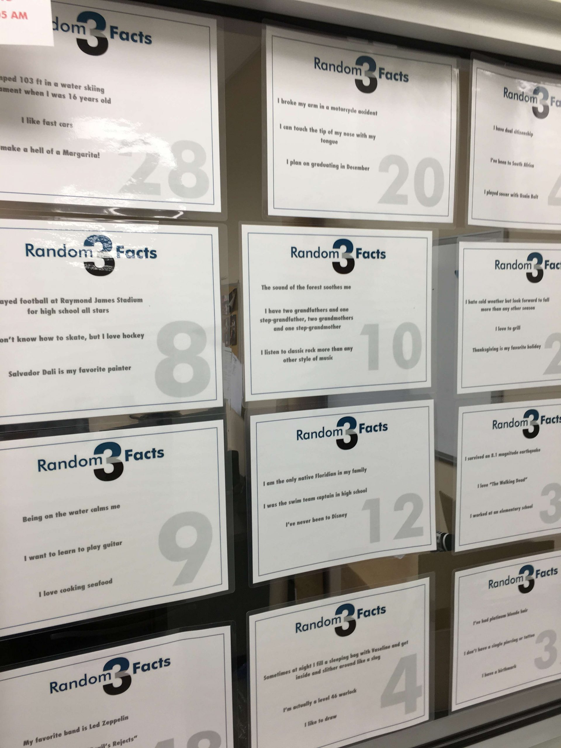 At JL Marine, company morale is important. Throughout the building are 8 x 10 posters offering hints to the identities of specific employees. Itâs their way of getting to know each other more closely.