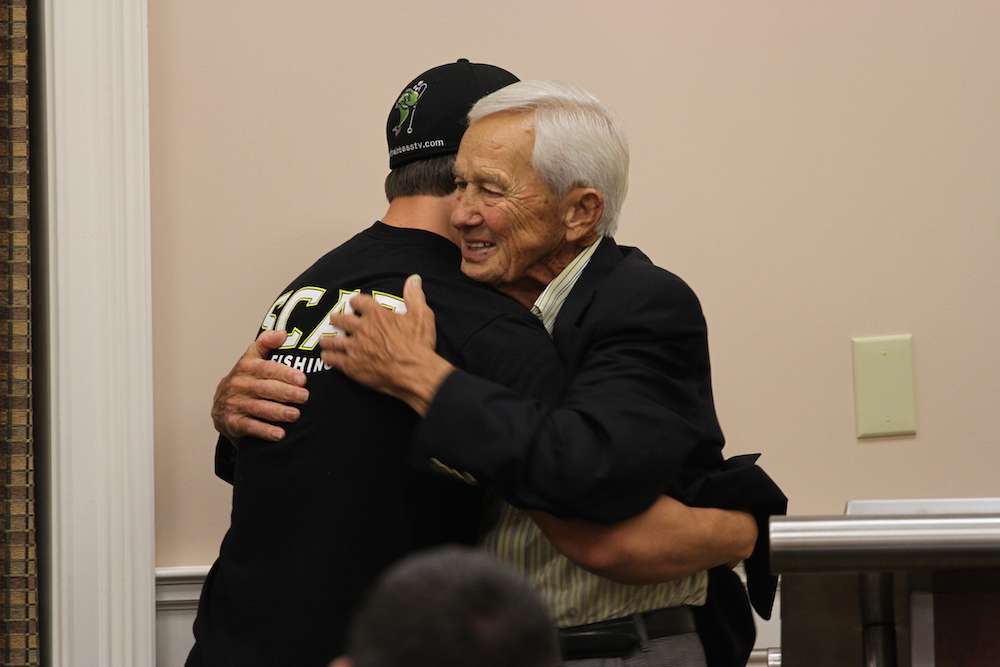 Then Pescitelli and his grandfather share a special hug and a few words.