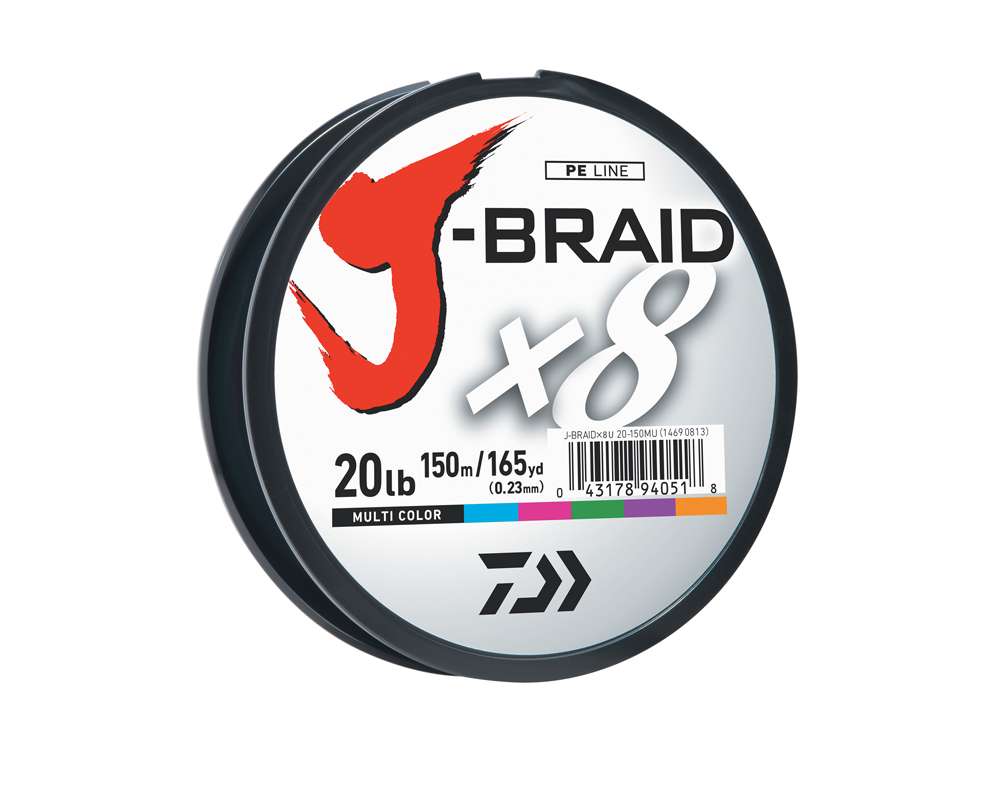 <b>Daiwa J-Braid line:</b> Daiwa's new J-Braid line is sure to impress with its thin diameter matched with underrated break-strengths. The complete line-up of high quality, eight-strand braid is made of the finest materials from Japan. Eight strands of tightly woven fibers makes for a sleek and perfectly round profile. The result is a much stronger, softer and smoother line that is more sensitive and farther casting. The line is available in dark green or chartreuse, break strengths from 2 to 20 pounds and spools of 165 to 1,650 yards. This stuff casts a mile and works great on finesse outfits--both casting and spinning. $14.95-$149.95;  <a href=