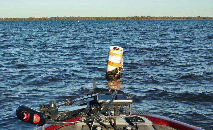 There are lines of buoys to guide boaters in and out of many coves.