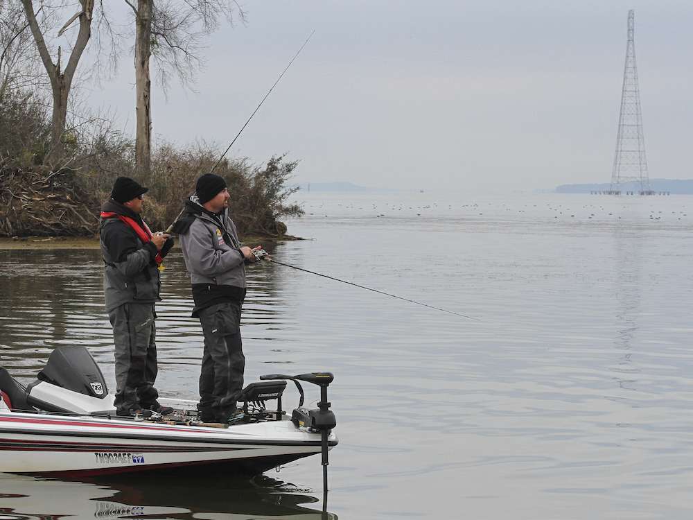 The Tennessee anglers had a couple fish in the livewell, but not nearly the size they were catching throughout practice.