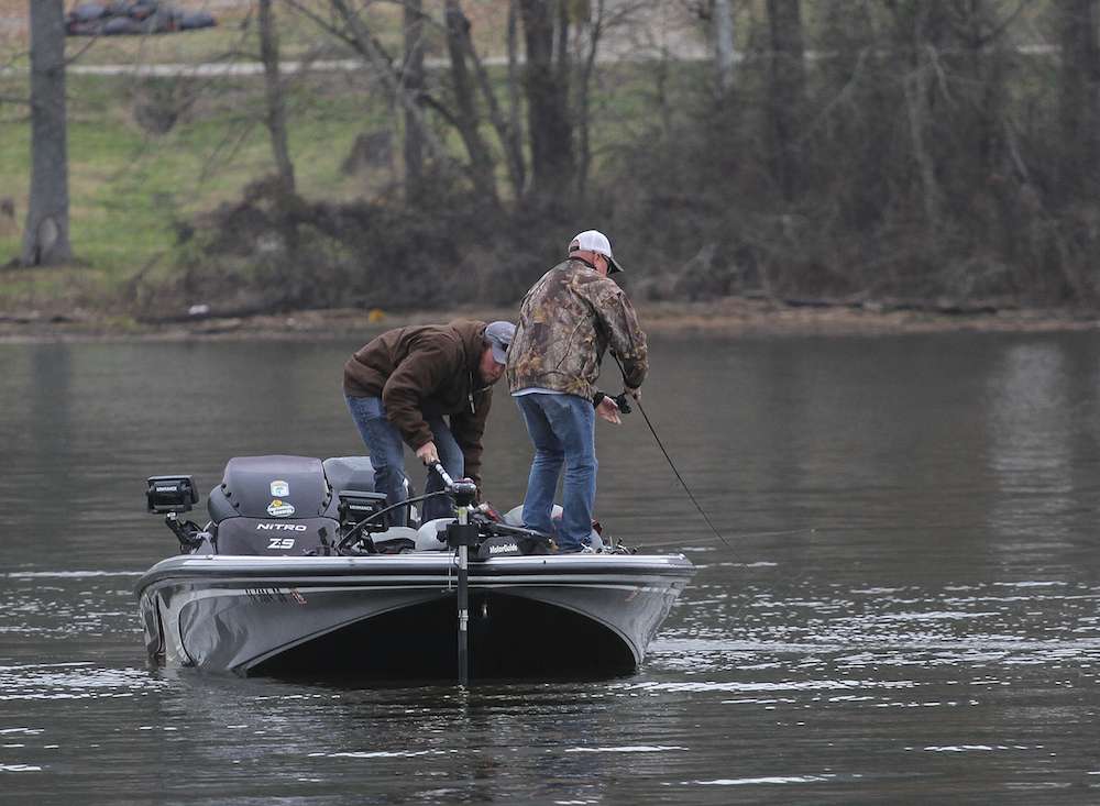 We moved up farther in Town Creek and saw Shawn Skobel and Logan Crayton hooked up. The Pennsylvania team battled what seemed to be a quality fish.