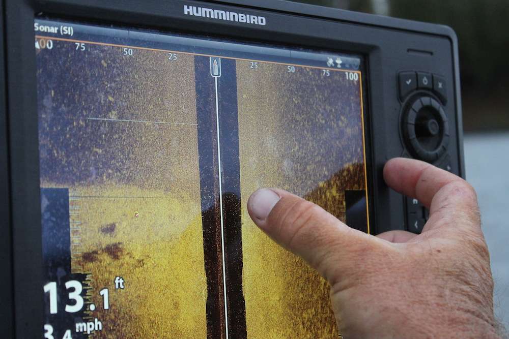 Scroggins prefers the Amber 1 and 2 colors for Humminbird; he thinks they show him the greatest detail.