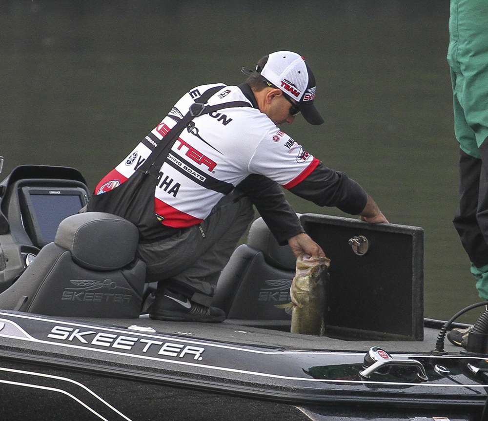 He puts it on the big side for now. Culling that thing would be difficult considering the tough Saturday bite on Guntersville.