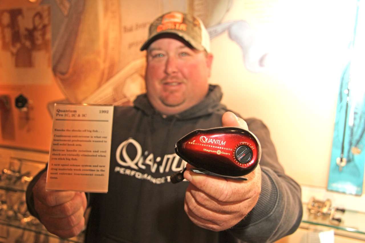 One of the coolest moments of Powroznikâs visit was finding a replica of the Quantum Pro 3 reel he used to win his first tournament. It was an event on Santee Cooper, and Woo Daves had given him the reel. 