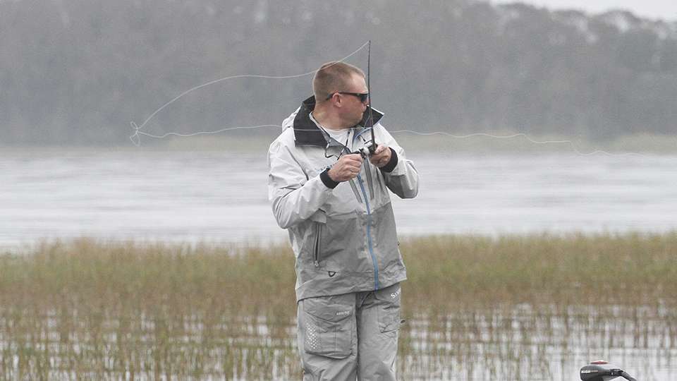 He gets a bite and swings as hard as he can, but he misses the fish. With how finicky these fish have been for the anglers this week, opportunities like that are golden.