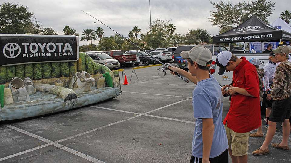 Toyota had a casting activity set up for young anglers to test out their flipping skills. Flipping is a major part of Florida fishing, so we suspect most of those kids will have it down pat.