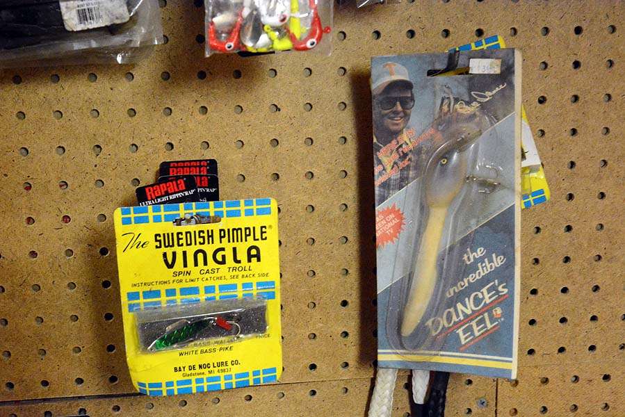 DeFoe snapped up the Swedish Pimple at a flea market some 20 years ago. Itâs an ice fishing lure with a century of history in Sweden. Another relic is the Danceâs Eel endorsed by legendary angler Bill Dance. DeFoe found the 1980s TV infomercial throwback at an old tackle shop. 