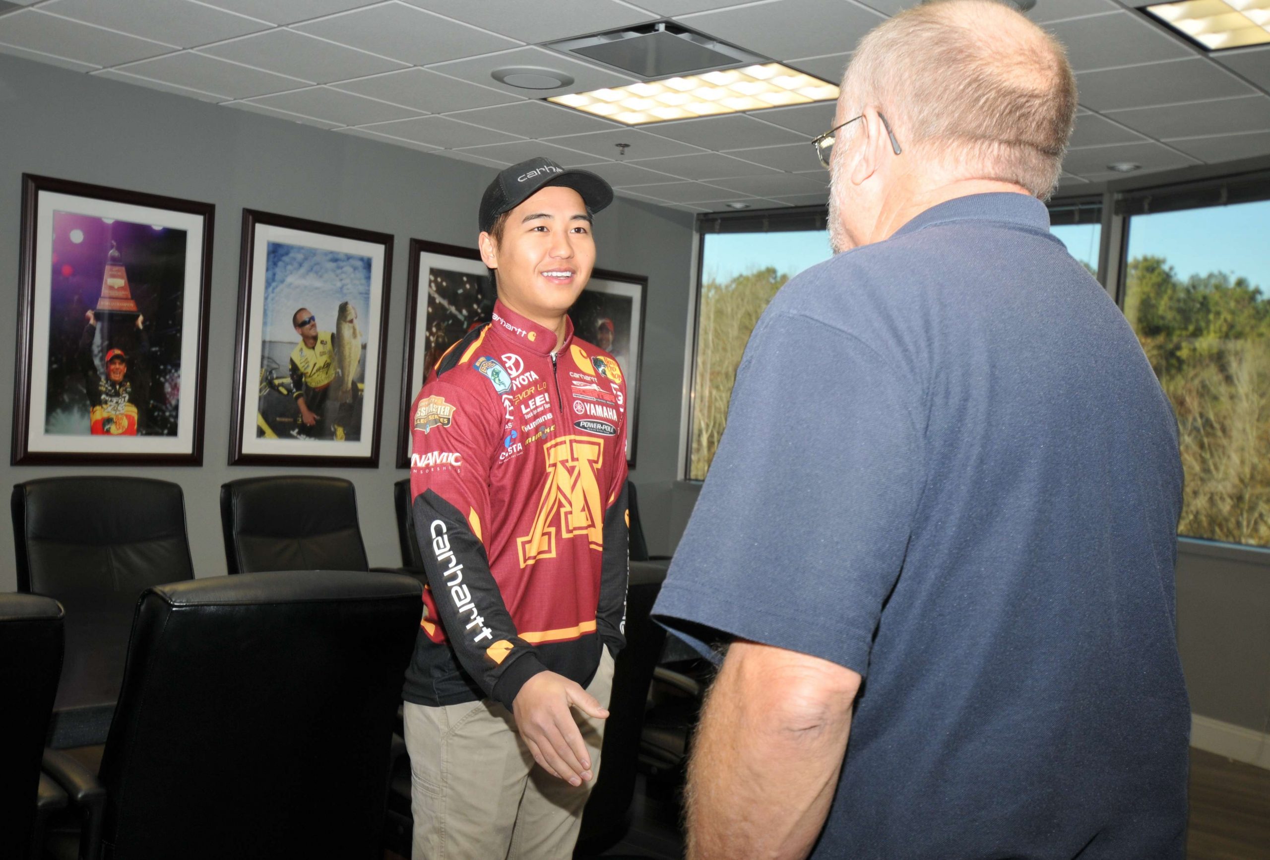 He was on his way from his home in Minnesota to the first Bass Pro Shops Bassmaster Open of the year in Florida when he stopped in Birmingham, Ala., to meet the B.A.S.S. staff.
