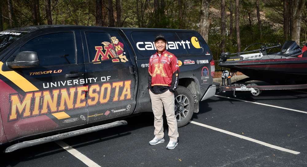 Classic qualifier Trevor Lo stopped by B.A.S.S. headquarters on his way to the first Southern Open of the year. Trevor qualified by winning the College Classic Bracket against the best the Carhartt College Series has to offer. He's following in the footsteps of Brett Preuett, Matt Lee and Jordan Lee. Part of the deal was use of a truck and boat for a year. 

<p><em>Captions: Thomas Allen</em>
