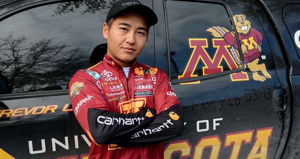 Scratched into the grit and grime on the side of his Toyota Tundra is Lo's estimated winning three-day total for the Classic title. He says 53-15.