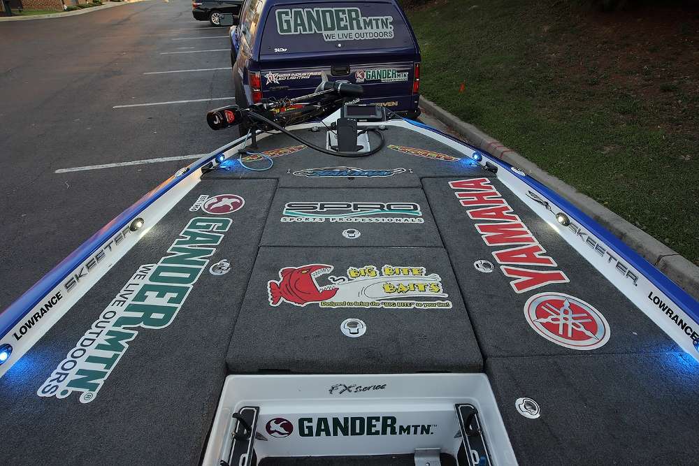 A successful career has helped Rojas build an impressive list of big-name sponsors, all of which are represented on the deck of his Skeeter.