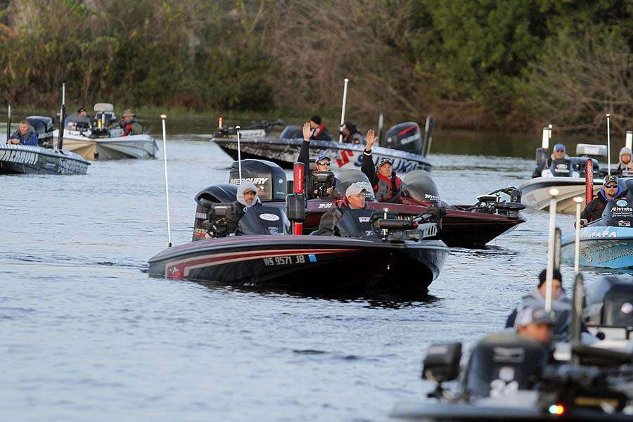 Another boat number is called and the anglers acknowledge their place in line.