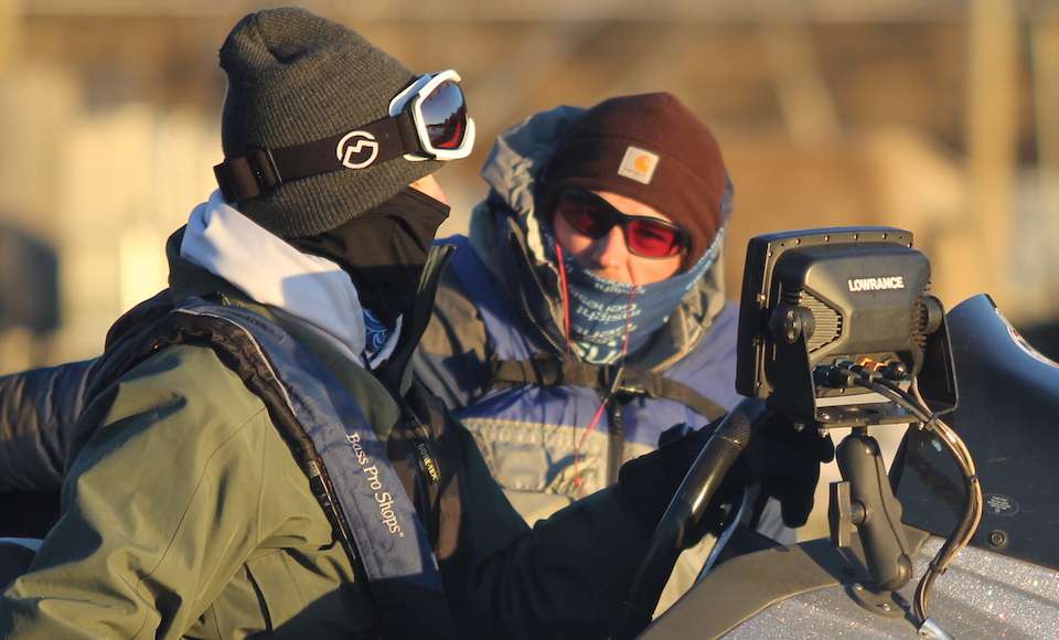 Anglers are bundled up and ready for whatever the day will bring. 